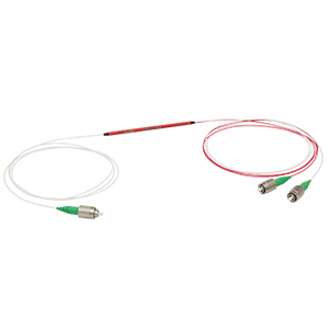 TW1064R1A1B - 1x2 Wideband Fiber Optic Coupler, 1064 ± 100 nm, 0.22 NA, 99:1 Split, FC/APC