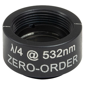 WPQSM05-532 - Ø1/2in Zero-Order Quarter-Wave Plate, SM05-Threaded Mount, 532 nm