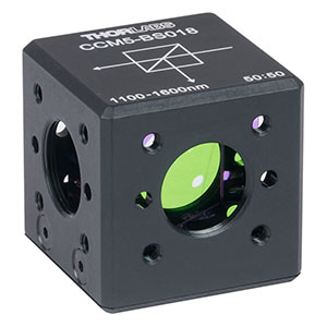 CCM5-BS018 - 16 mm Cage Cube-Mounted Non-Polarizing Beamsplitter, 1100 - 1600 nm, 8-32 Tap