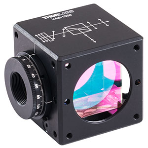 VA5-1550 - 30 mm Cage Cube-Mounted Variable Beamsplitter for 1550 nm, 8-32 Tap