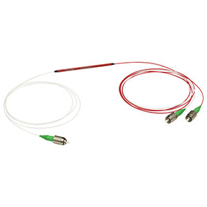 TN1064R5A1B - 1x2 Narrowband Fiber Optic Coupler, 1064 ± 15 nm, 0.22 NA, 50:50 Split, FC/APC