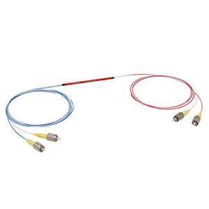 TN1064R5F2B - 2x2 Narrowband Fiber Optic Coupler, 1064 ± 15 nm, 0.22 NA, 50:50 Split, FC/PC Connectors