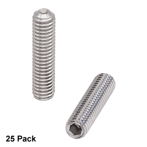 SS6MS25 - M6 x 1.0 Stainless Steel Setscrew, 25 mm Long, 25 Pack