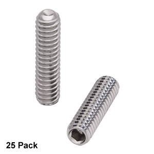 SS25S10 - 1/4in-20 Stainless Steel Setscrew, 1in Long, 25 Pack