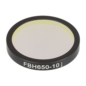 FBH650-10 - Bandpass Filter, Ø25 mm, CWL = 650 nm, FWHM = 10 nm