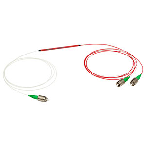 TW930R2A1 - 1x2 Wideband Fiber Optic Coupler, 930 ± 100 nm, 90:10 Split, FC/APC