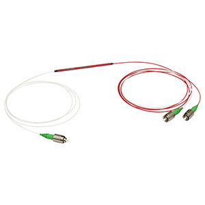 TW930R5A1 - 1x2 Wideband Fiber Optic Coupler, 930 ± 100 nm, 50:50 Split, FC/APC