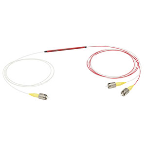 TW1650R2F1 - 1x2 Wideband Fiber Optic Coupler, 1650 ± 100 nm, 90:10 Split, FC/PC