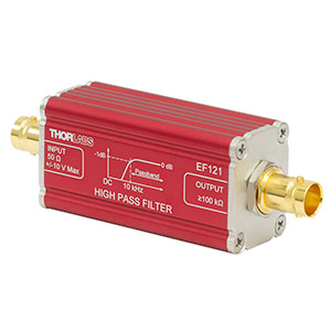 EF121 - High-Pass Electrical Filter, >10 kHz Passband, In-Line BNC Feedthrough