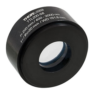TTL200-S8 - Tube Lens, f = 200 mm, Broadband MgF<sub>2</sub> Coating, External SM2 Threads