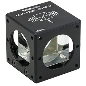 CCM1-PBS25-355-HP/M - 30 mm Cage-Cube-Mounted, High-Power, Polarizing Beamsplitter Cube, 355 nm, M4 Tap