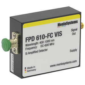 FPD610-FC-VIS - Si Fixed Gain, High Sensitivity PIN Amplified Detector, 400 to 1000 nm, DC - 600 MHz