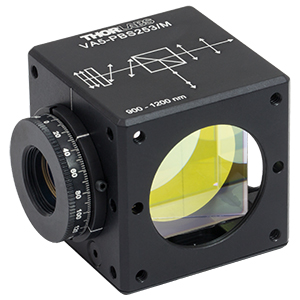 VA5-PBS253/M - 30 mm Cage Cube-Mounted Variable Beamsplitter for 900 - 1200 nm, M4 Tap