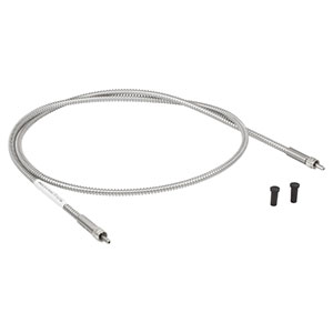 M107L01 - Ø1500 µm, 0.50 NA, Stainless Steel SMA-SMA Fiber Patch Cable, Low OH, 1 m Long