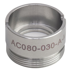 AC080-030-A-ML - f=30 mm, Ø8 mm Achromatic Doublet, M12x0.5 Threaded Mount, ARC: 400-700 nm