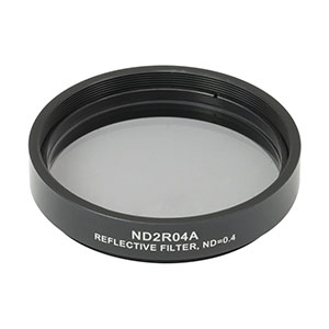 ND2R04A - Reflective Ø50 mm ND Filter, SM2-Threaded Mount, Optical Density: 0.4