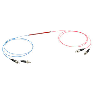 TM105R1S2B - 2x2 Multimode Fiber Optic Coupler, Low OH, Ø105 µm Core, 0.22 NA, 99:1 Split, SMA905