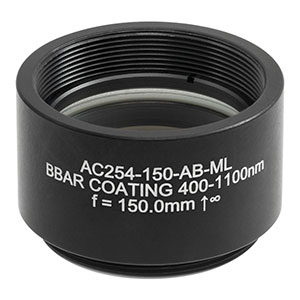 AC254-150-AB-ML - f = 150.0 mm, Ø1in Achromatic Doublet, SM1-Threaded Mount, ARC: 400 - 1100 nm