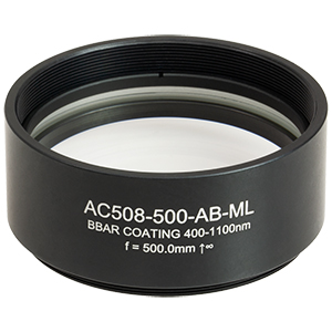 AC508-500-AB-ML - f = 500.0 mm, Ø2in Achromatic Doublet, SM2-Threaded Mount, ARC: 400 - 1100 nm