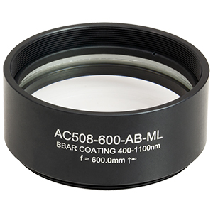 AC508-600-AB-ML - f = 600.0 mm, Ø2in Achromatic Doublet, SM2-Threaded Mount, ARC: 400 - 1100 nm