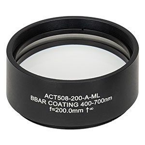 ACT508-200-A-ML - f=200 mm, Ø2in Achromatic Doublet, SM2-Threaded Mount, ARC: 400-700 nm