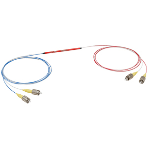 TN1550R5F2 - 2x2 Narrowband Fiber Optic Coupler, 1550 ± 15 nm, 50:50 Split, FC/PC Connectors