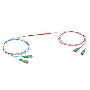 TN1310R3A2 - 2x2 Narrowband Fiber Optic Coupler, 1310 ± 15 nm, 75:25 Split, FC/APC Connectors