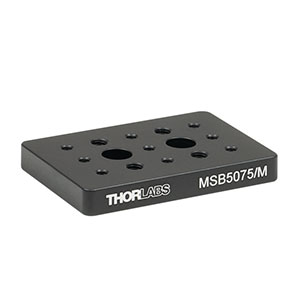 MSB5075/M - 50 mm x 75 mm x 9.5 mm Mini-Series Aluminum Breadboard, M4 and M6 High-Density Taps