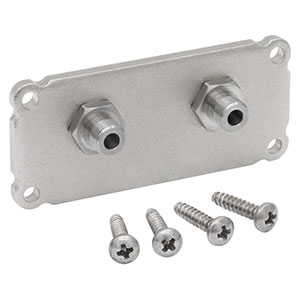 EEBFPS2 - End Plate for Fiber Device Housings, 2 SMA Bulkheads, 1.00in x 2.25in