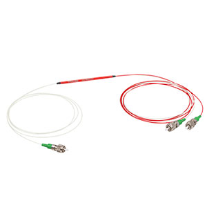 PN1480R3A1 - 1x2 PM Coupler, 1480 ± 15 nm, 75:25 Split, &ge;20 dB PER, FC/APC Connectors