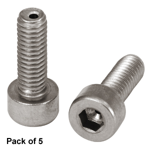 SH4MS12V - M4 x 0.7 Vacuum-Compatible Vented Cap Screw, A4 Stainless Steel, 12 mm Long, 5 Pack