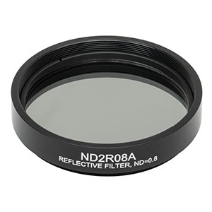 ND2R08A - Reflective Ø50 mm ND Filter, SM2-Threaded Mount, Optical Density: 0.8