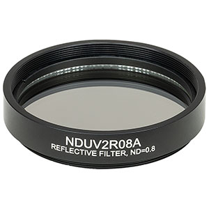 NDUV2R08A - SM2-Threaded Mount, Ø50 mm UVFS Reflective ND Filter, OD: 0.8