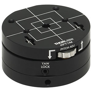 KPY1/M - Kinematic Pitch/Yaw Mount, Ø50.8 mm Platform, M4 Threaded Holes, M4 & M6 Clearance Holes