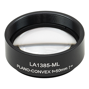 LA1385-ML - Ø1.5in N-BK7 Plano-Convex Lens, SM1.5-Threaded Mount, f = 50 mm, Uncoated