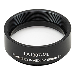 LA1387-ML - Ø1.5in N-BK7 Plano-Convex Lens, SM1.5-Threaded Mount, f = 100 mm, Uncoated