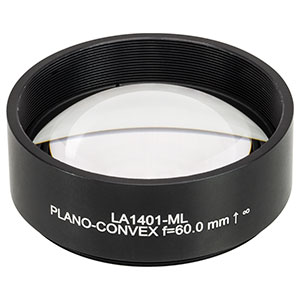 LA1401-ML - Ø2in N-BK7 Plano-Convex Lens, SM2-Threaded Mount, f = 60 mm, Uncoated