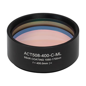 ACT508-400-C-ML - f=400 mm, Ø2in Achromatic Doublet, SM2-Threaded Mount, ARC: 1050-1700 nm