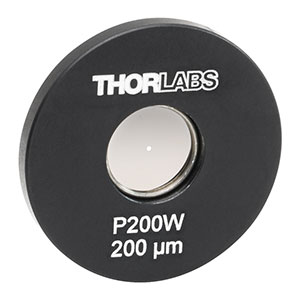 P200W - Ø1in Mounted Pinhole, 200 ± 6 µm Pinhole Diameter, Tungsten