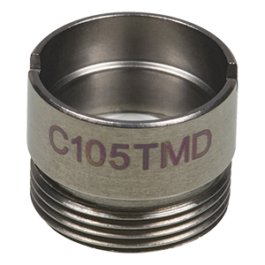 C105TMD - f= 5.5 mm, NA = 0.60, WD = 2.0 mm, DW = 633 nm, Mounted Aspheric Lens, Uncoated