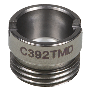 C392TMD - f = 2.8 mm, NA = 0.60, WD = 1.0 mm, DW = 830 nm, Mounted Aspheric Lens, Uncoated