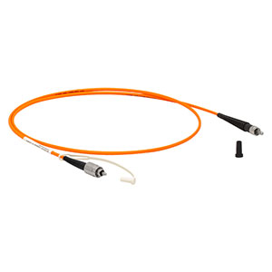 M143L01 - Ø600 µm, 0.22 NA, FC/PC-SMA Solarization-Resistant MM Fiber Patch Cable, 1 m Long