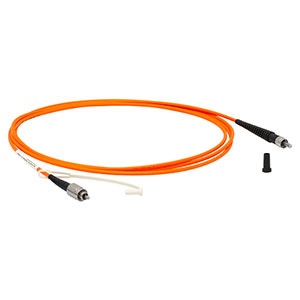 M143L02 - Ø600 µm, 0.22 NA, FC/PC-SMA Solarization-Resistant MM Fiber Patch Cable, 2 m Long