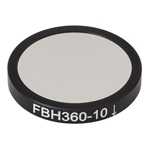 FBH360-10 - Hard-Coated Bandpass Filter, Ø25 mm, CWL = 360 nm, FWHM = 10 nm
