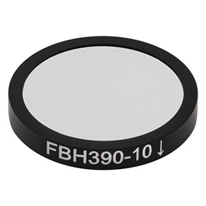 FBH390-10 - Hard-Coated Bandpass Filter, Ø25 mm, CWL = 390 nm, FWHM = 10 nm