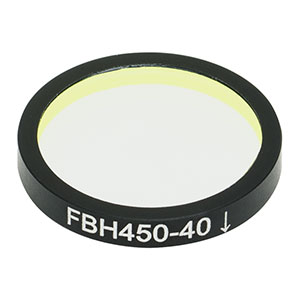 FBH450-40 - Hard-Coated Bandpass Filter, Ø25 mm, CWL = 450 nm, FWHM = 40 nm