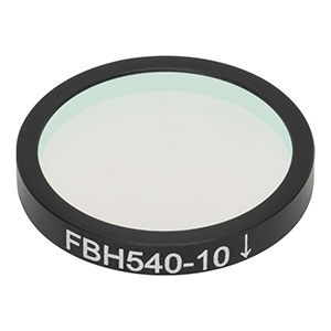 FBH540-10 - Hard-Coated Bandpass Filter, Ø25 mm, CWL = 540 nm, FWHM = 10 nm