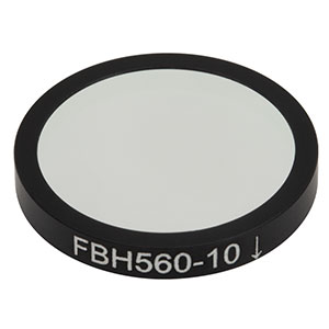 FBH560-10 - Hard-Coated Bandpass Filter, Ø25 mm, CWL = 560 nm, FWHM = 10 nm