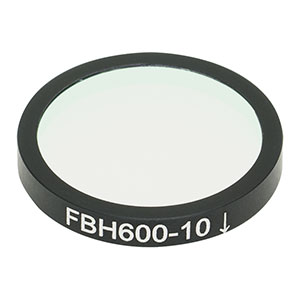 FBH600-10 - Hard-Coated Bandpass Filter, Ø25 mm, CWL = 600 nm, FWHM = 10 nm