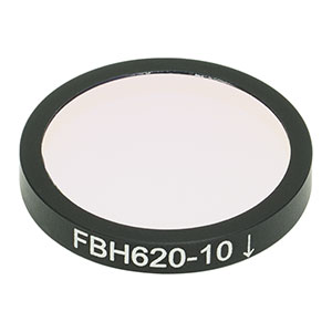 FBH620-10 - Hard-Coated Bandpass Filter, Ø25 mm, CWL = 620 nm, FWHM = 10 nm